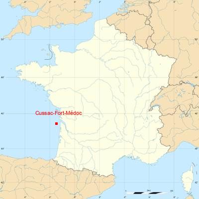 Fond de carte avec Cussac-Fort-Médoc