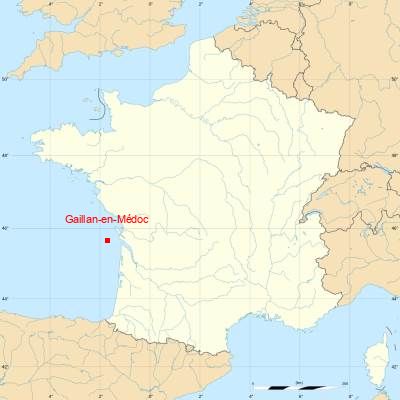 Fond de carte avec Gaillan-en-Médoc