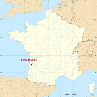 Fond de carte avec Saint-Exupéry