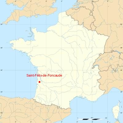 Fond de carte avec Saint-Félix-de-Foncaude