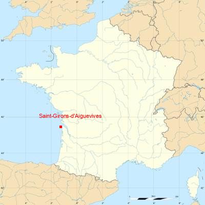 Fond de carte avec Saint-Girons-d'Aiguevives