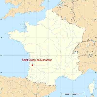 Fond de carte avec Saint-Vivien-de-Monségur