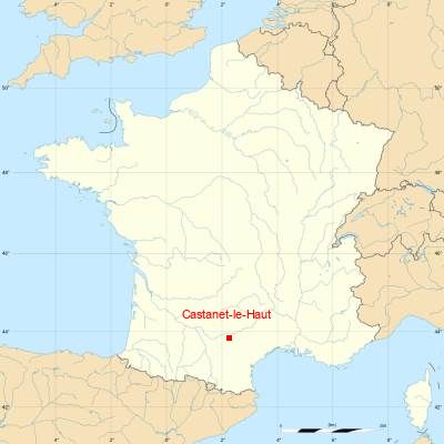 Fond de carte avec Castanet-le-Haut