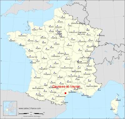 Carte de Causses-et-Veyran