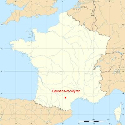 Fond de carte avec Causses-et-Veyran