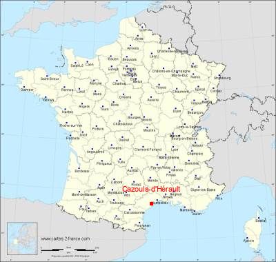Carte de Cazouls-d'Hérault