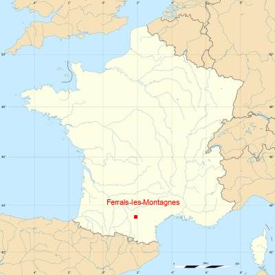 Fond de carte avec Ferrals-les-Montagnes