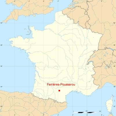 Fond de carte avec Ferrières-Poussarou