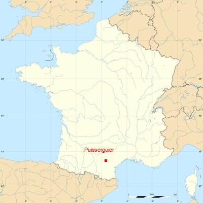 Fond de carte avec Puisserguier