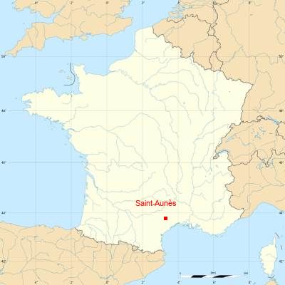 Fond de carte avec Saint-Aunès