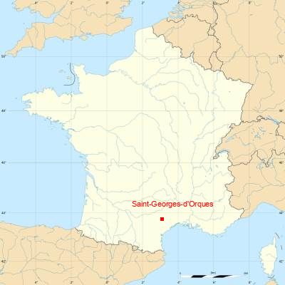 Fond de carte avec Saint-Georges-d'Orques