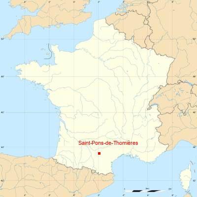Fond de carte avec Saint-Pons-de-Thomières