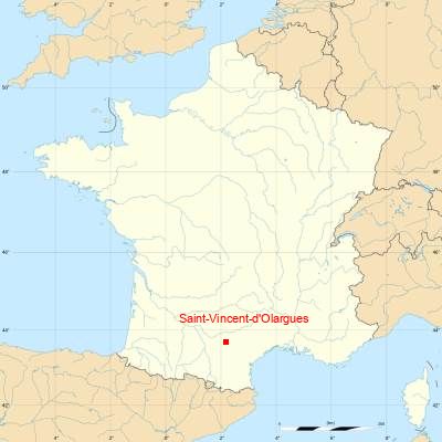 Fond de carte avec Saint-Vincent-d'Olargues