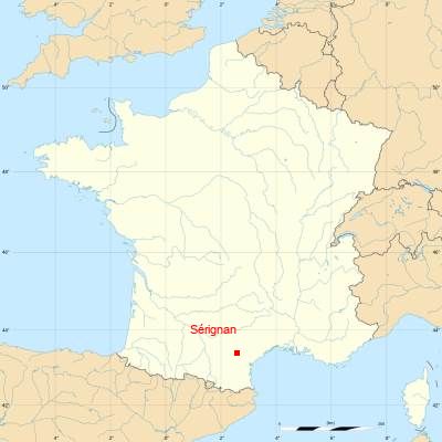 Fond de carte avec Sérignan