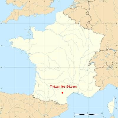Fond de carte avec Thézan-lès-Béziers