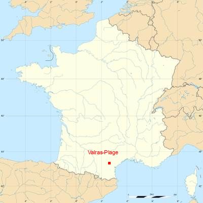 Fond de carte avec Valras-Plage