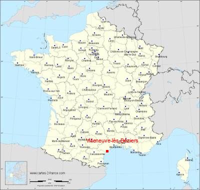 Carte de Villeneuve-lès-Béziers