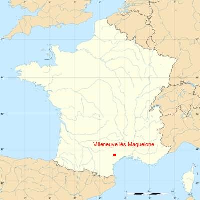 Fond de carte avec Villeneuve-lès-Maguelone