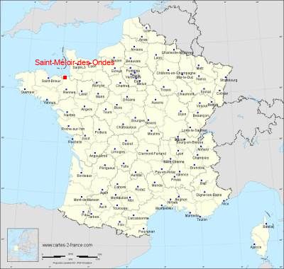 Carte de Saint-Méloir-des-Ondes