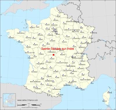 Carte de Sainte-Sévère-sur-Indre