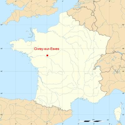 Fond de carte avec Civray-sur-Esves