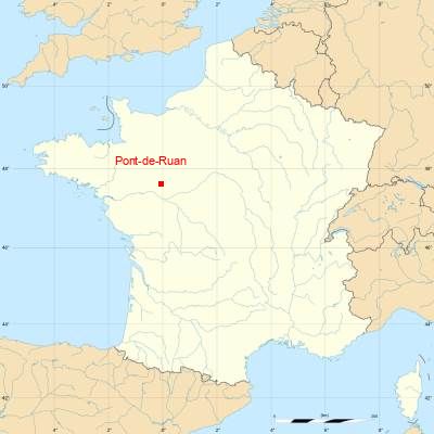 Fond de carte avec Pont-de-Ruan