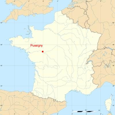 Fond de carte avec Pussigny