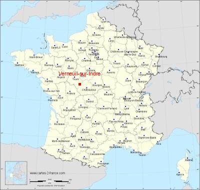Carte de Verneuil-sur-Indre