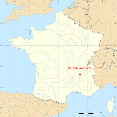 Fond de carte avec Miribel-Lanchâtre