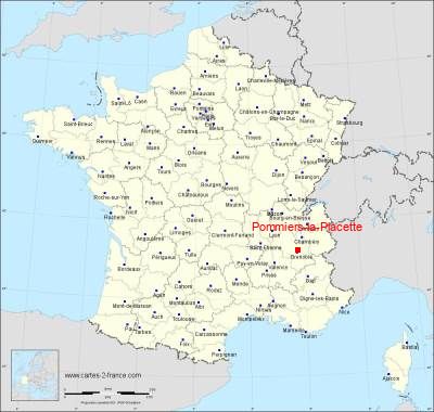 Carte de Pommiers-la-Placette