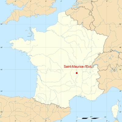 Fond de carte avec Saint-Maurice-l'Exil