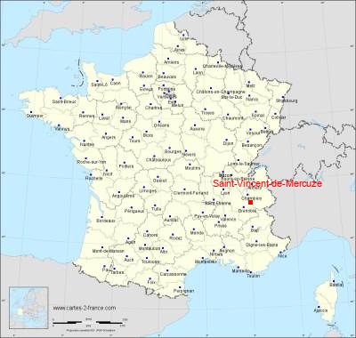 Carte de Saint-Vincent-de-Mercuze
