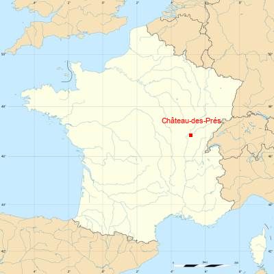 Fond de carte avec Château-des-Prés