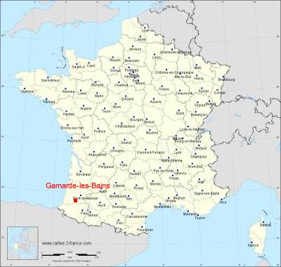 Carte de Gamarde-les-Bains