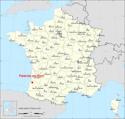 Carte de Parentis-en-Born
