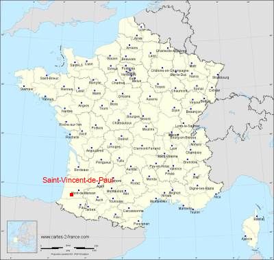 Carte de Saint-Vincent-de-Paul
