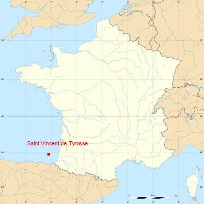 Fond de carte avec Saint-Vincent-de-Tyrosse