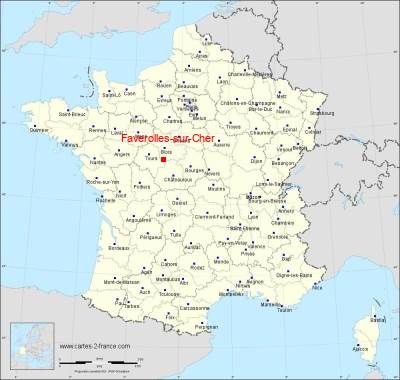 Carte de Faverolles-sur-Cher