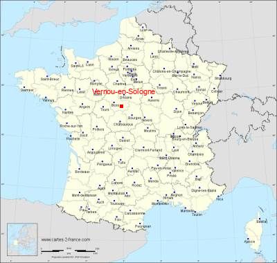 Carte de Vernou-en-Sologne