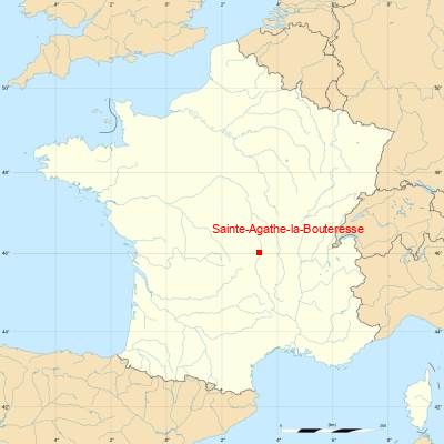 Fond de carte avec Sainte-Agathe-la-Bouteresse