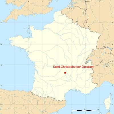 Fond de carte avec Saint-Christophe-sur-Dolaison