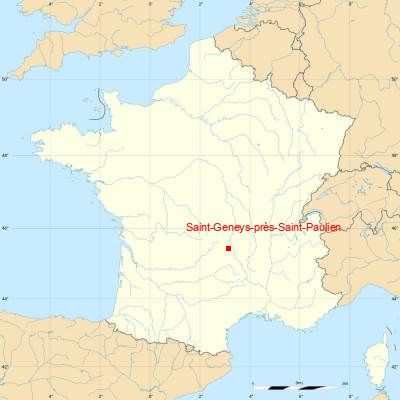 Fond de carte avec Saint-Geneys-près-Saint-Paulien