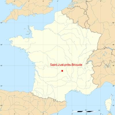 Fond de carte avec Saint-Just-près-Brioude