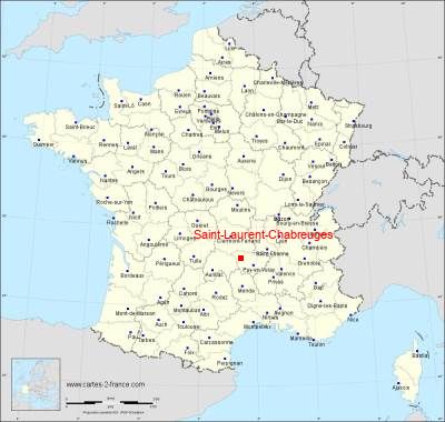 Carte de Saint-Laurent-Chabreuges