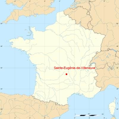 Fond de carte avec Sainte-Eugénie-de-Villeneuve