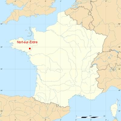 Fond de carte avec Nort-sur-Erdre
