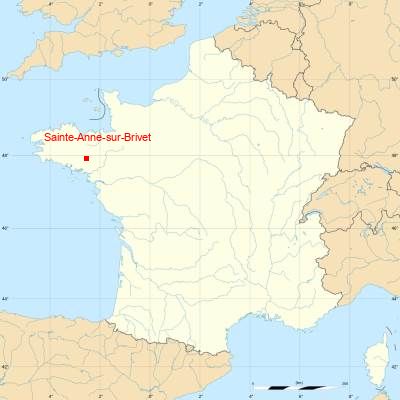 Fond de carte avec Sainte-Anne-sur-Brivet