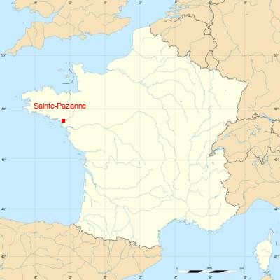 Fond de carte avec Sainte-Pazanne