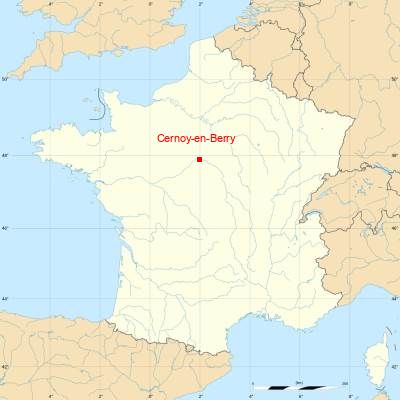 Fond de carte avec Cernoy-en-Berry