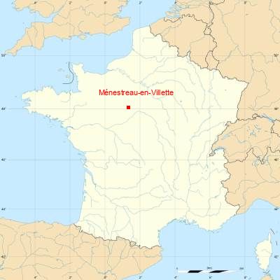 Fond de carte avec Ménestreau-en-Villette